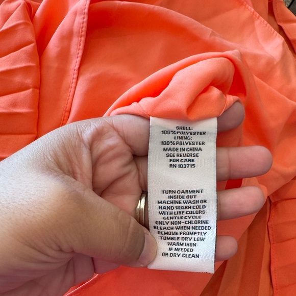 Nanette Nanette Lepore Women's Georgette Sharkbite Hem Orange Maxi Dress - Picture 10 of 10